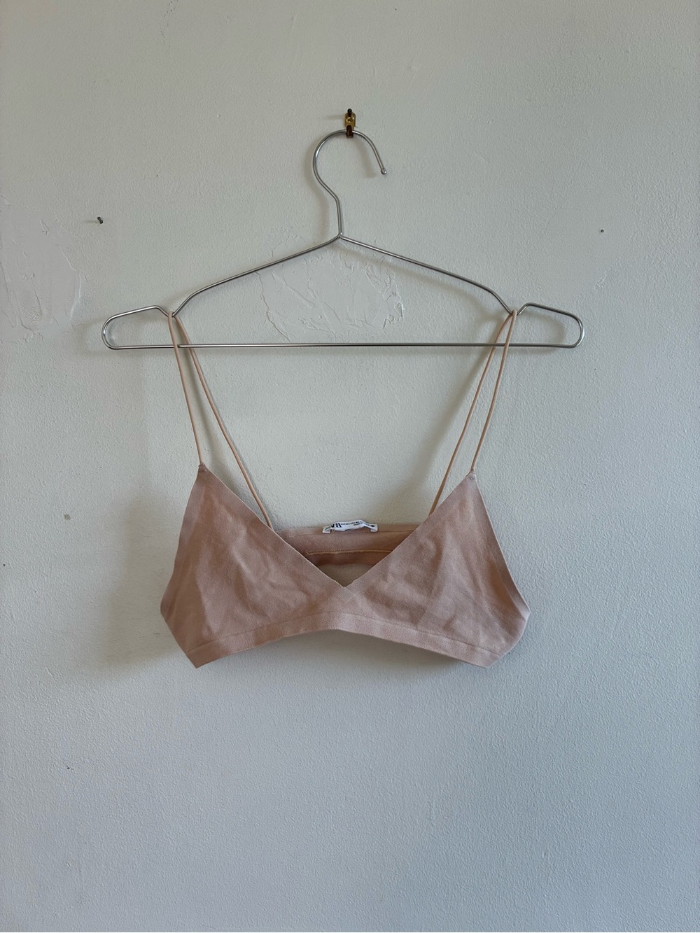 Zara V-Neck Bralette in Nude